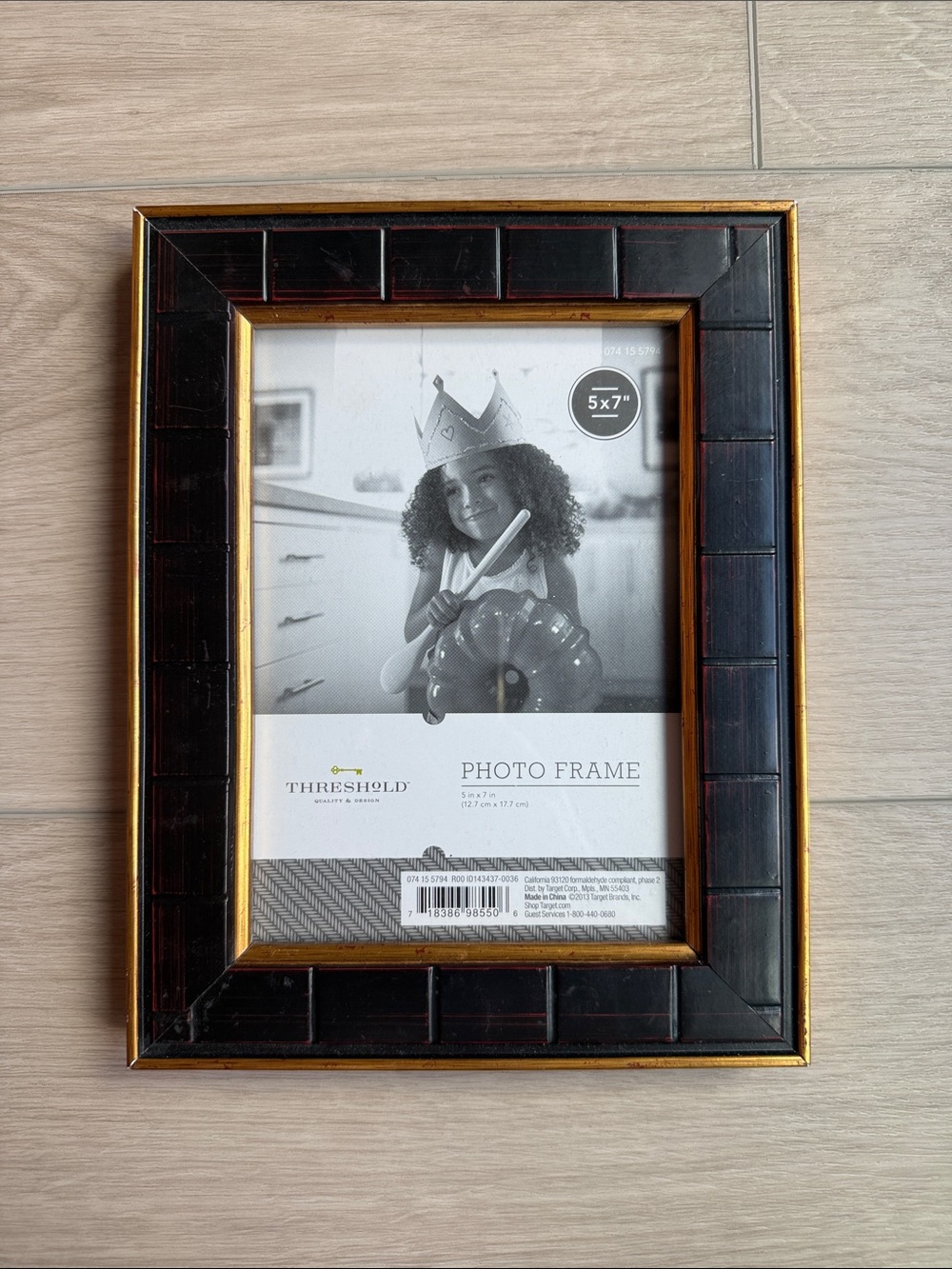Threshold Dark Brown Photo Frame with Gold Accent